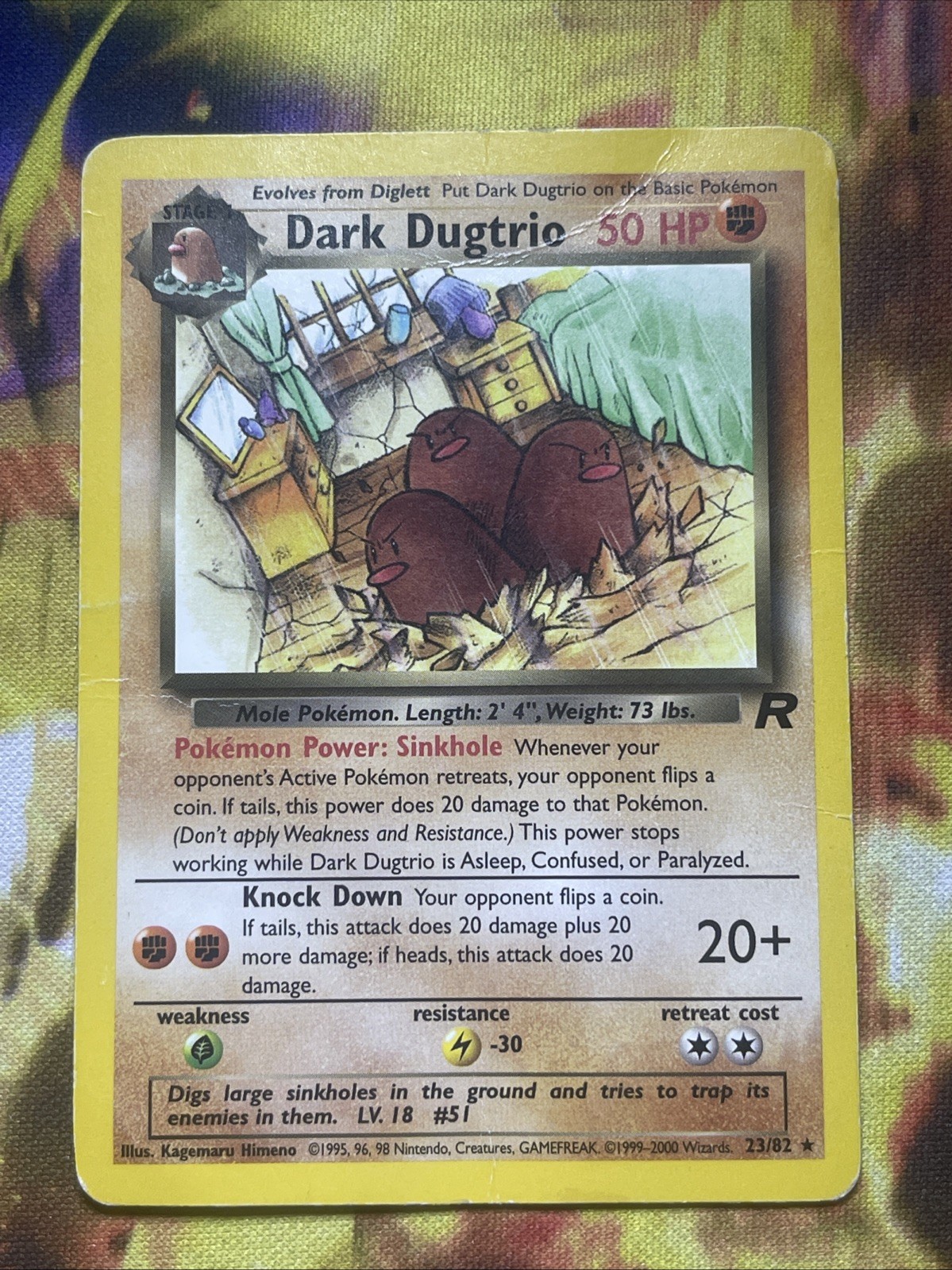 Pokémon TCG - DARK DUGTRIO - 23/82 - RARE - UNLIMITED - TEAM ROCKET (2000) Hp