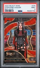 2024 Panini Select WWE #215 STEPHANIE VAQUER (RC) Red Wave Prizm 68/99 - PSA 9