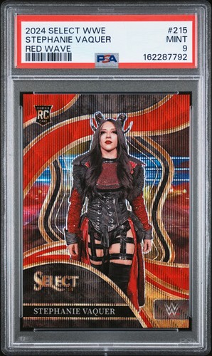 Stephanie Vaquer [Wave Red Prizm] #215 2024 Panini Select WWE card