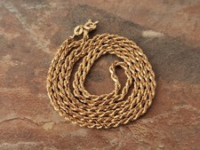 Vintage 9ct Gold Rope Chain Necklace 12.49g London Hallmark - 24? Long