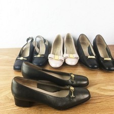 Lot of 4 Salvatore Ferragamo VTG Leather Pumps 5B Womens NO HEEL CAPS AS-IS