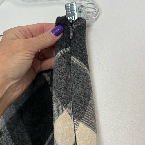 Kate Hill Women Wool Plaid Mini A Line Skirt Size 16 Office Academia Lined Gray - Picture 6 of 9