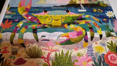 500PC  SPRINGBOK PUZZLE--SEASIDE COLORFUL CRAB--COMPLETE 2026 RELEASE