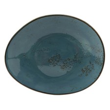 Tuxton China Inc GGE-652 Artisan Geode 12" x 9-3/4" Azure Ellipse Plate - 1 Doz