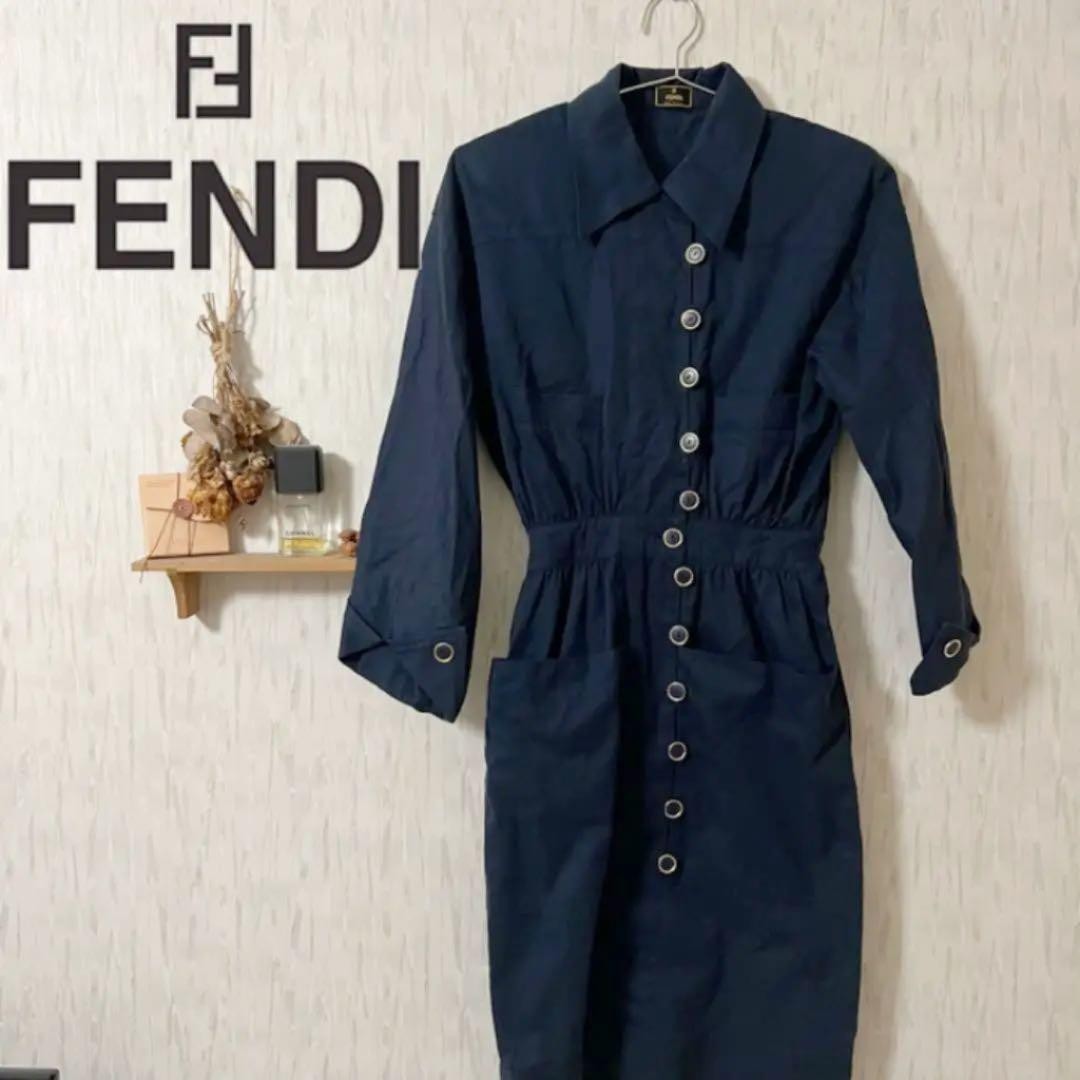 Used Fendi Knee-Length Dress, Shirt Size 40 (M) Acceptable