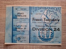 Billet Ticket Match Football FRANCE - YOUGOSLAVIE 1955.