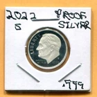 Gem 2022-S Proof Cameo (.999) Silver Roosevelt Dime - Free Shipping