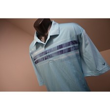 Callaway Golf Polo Mens XXL Light Blue Striped Opti-Dri Short Sleeve Excellent