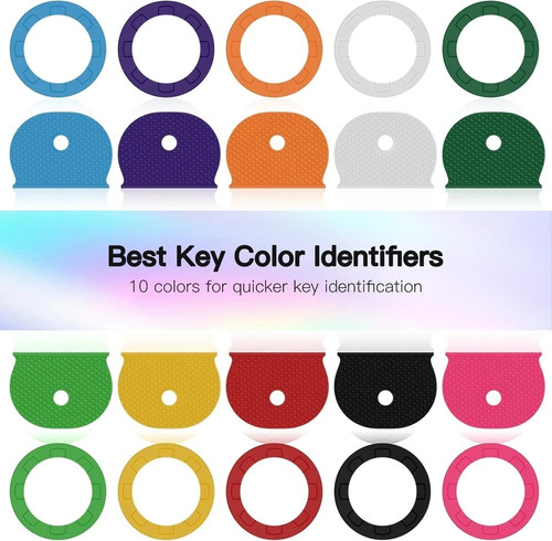 24pcs Key Cap/Ring Silicone Identifier Cover, Color Coded Key ID Tags ...