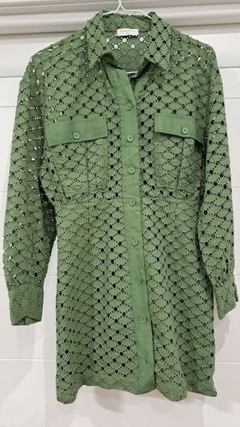 Women Sandro paris Dress Green Cotton 36