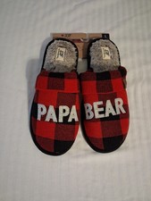 Papa Bear Buffalo Plaid Slippers Size 11