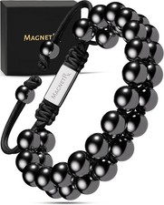 Magnetic Hematite Bracelet MAX Strength Magnetic Stones Beaded