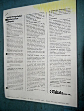 Tabata TR-30 Scuba Regulator Maintenace Repair Manual Vintage