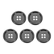 5pcs Metal Button 20mm (0.79") 4 Holes Alloy Round Sewing Buttons, Gun