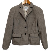 Pendleton Women Blazer 4 Brown Wool Stretch Piping Professional Academia Office