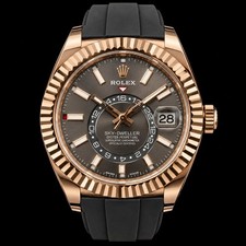 ROLEX SKY-DWELLER 326135 ROSE GOLD SILVER/RHODIUM DIAL