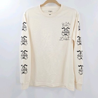 Eat Dust Antwerp Long Sleeve T Shirt Size Small Cream Organic Cotton Bee Graphic