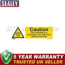 Image of Sealey Worksafe� Caution Automatic Machinery Safety Sign Rigid Plastic SS47P1