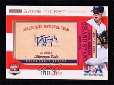 2014 USA Baseball Box Set Cuba Game Ticket Signatures 2/30 Tyler Jay Auto 0s5
