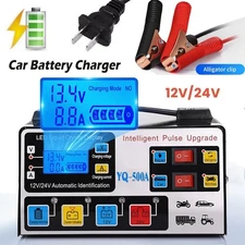 500A Heavy Duty 12V/24V Smart Automatic Car Battery Charger Pulse Repair&Trickle