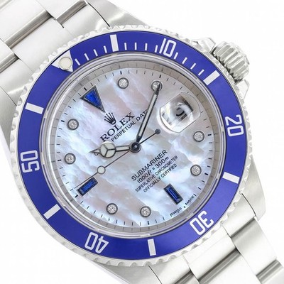 Rolex Mens Submariner Date Steel White Dial 40mm Watch With