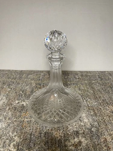 Vintage Waterford Crystal Alana Ships Decanter with  Stopper 10 1/4"
