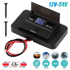 RV Marine USB Outlet 12V/24V PD 65W Type-C QC3.0 Fast Car Charger Socket Panel