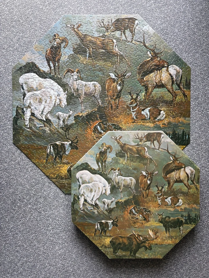 Jigsaw Puzzle Springbok 500 Pc Exc Complete 1971 Hoofed Game Animals Octagon Ud - Image 2 of 4
