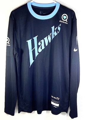Atlanta Hawks Team Issued Nike City Edition LS Warm Up Shirt Sharecare 2XL Tall