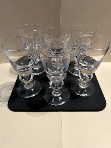 6 Steuben wine glasses, #7877 style, in original 12 compartment box