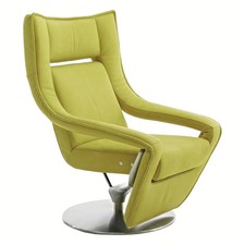 Koinor Funktionssessel Leder Classic Citrus Gelb Drehteller Nickel Satiniert 