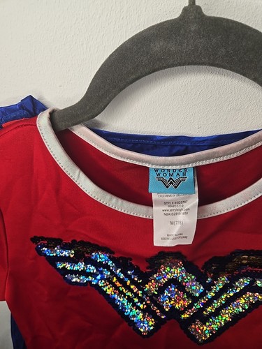 DC Comics Superhero Costume Red and Blue Wonder Woman Design Girls M (7/8) - Picture 3 of 4