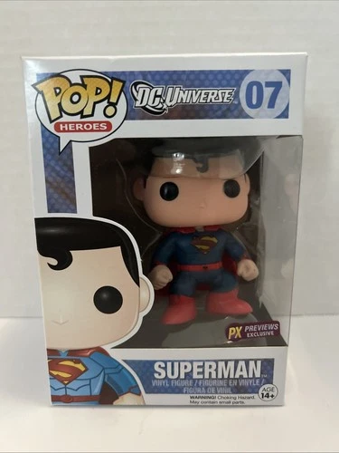 Funko Pop Heroes Superman #07 Px Previews Exclusive Mint w/Protector
