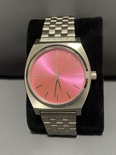 Nixon Time Teller Minimal Cinturino Acciaio Inox Regolabile Quadrante Rosa 24G Funzionante