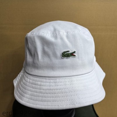 LACOSTE patterned outdoor casual fisherman's hat white unisex