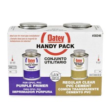 4 oz Oatey Handy Pack PVC Regular Clear Cement  Purple Primer Combo Kit