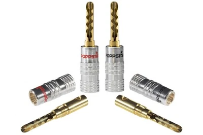 Poppstar 4x High End cavo spina a banana banana per cavi altoparlanti fino a 6 mm²