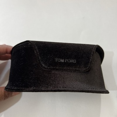 TOM FORD LARGE BROWN VELVET SUNGLASS CASE & CLEANING CLOTH 