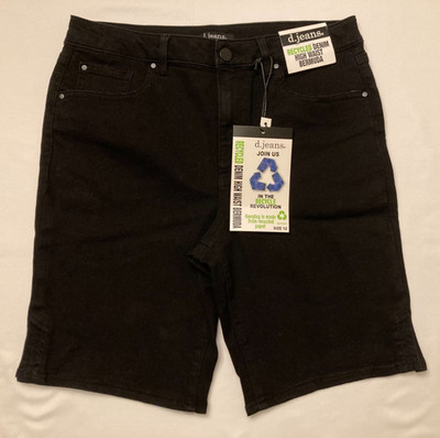 NWT D. Jeans Recycled Denim High Waist 9'' Inseam Bermuda Shorts Women's Size 12
