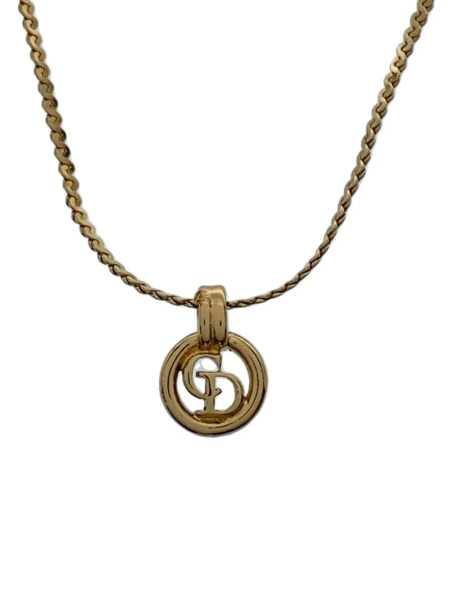 Collier Christian Dior plaqué or haut femme