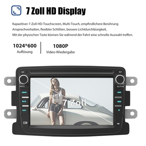 DAB+ Android 14 Carplay Autoradio GPS Navi +Kam Für Renault Dacia Duster Dokker - Bild 5 von 14
