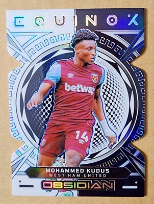 2023-24 Obsidian Mohammed Kudus 23/39 Equinox Electric Etch Blue #12 Die-Cut