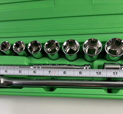 Grip 16-Piece/17 with Case- 6-Point Socket Set with Round Head Ratchet NEW - Picture 3 of 24