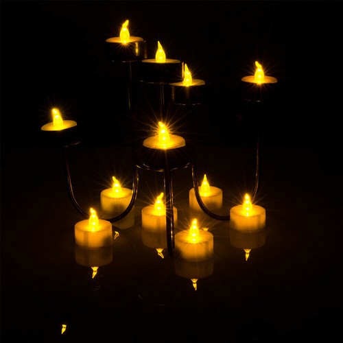 24X LED Battery Natural Flame Tea Light Candle Timer Party Wedding Table Decor - Picture 7 of 11