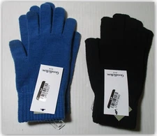 2 Pairs 1 blue 1 black Men's Knit Tech Touch Gloves - Goodfellow One Size
