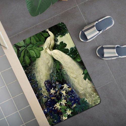 Cortina de ducha pavo real alfombra de baño alfombra de baño cubierta de asiento de inodoro - Imagen 4 de 18
