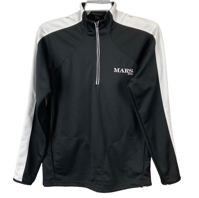 MARS DRINKS LS 1/4 Zip Jacket Mens S/M North End Black White Stitched Polyester