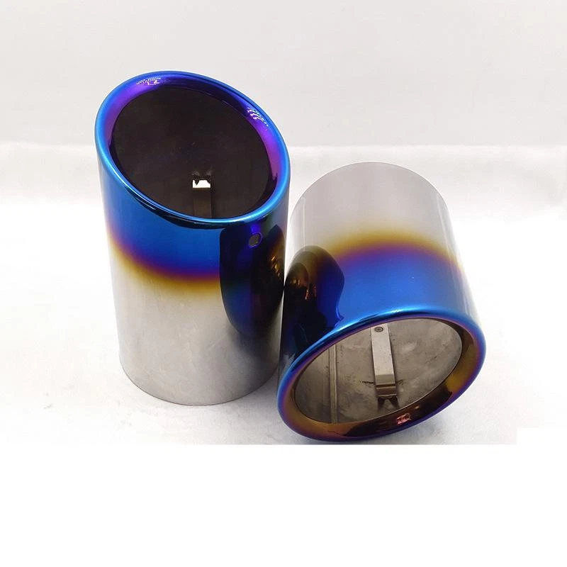 Car Rear Exhaust Tip Muffler Tailpipe For BMW X1 2010-2024 BLUE SS 2 PCS - Image 4 of 4
