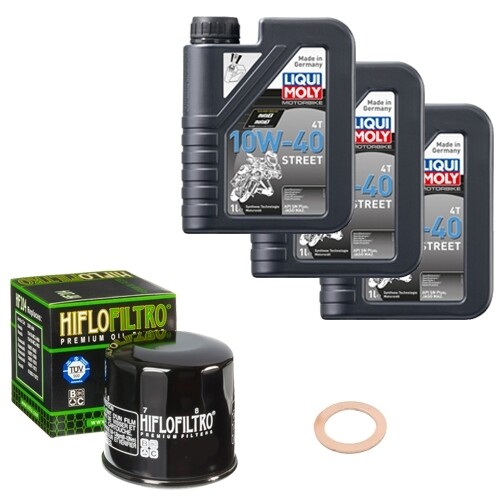 Hiflo ÖLfilter Set Limol 10W-40 Street 3L FüR Kawasaki EN 500 A EN500A Bj.1991-image