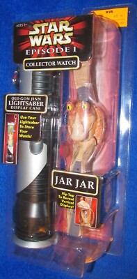 Star Wars Episode 1 Jar Jar Binks Collector Watch W/ Lightsaber